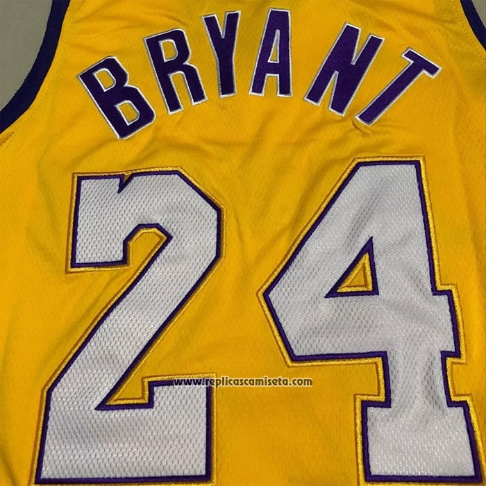 Camiseta Los Angeles Lakers Kobe Bryant NO 24 Mitchell & Ness 2008-09 Amarillo